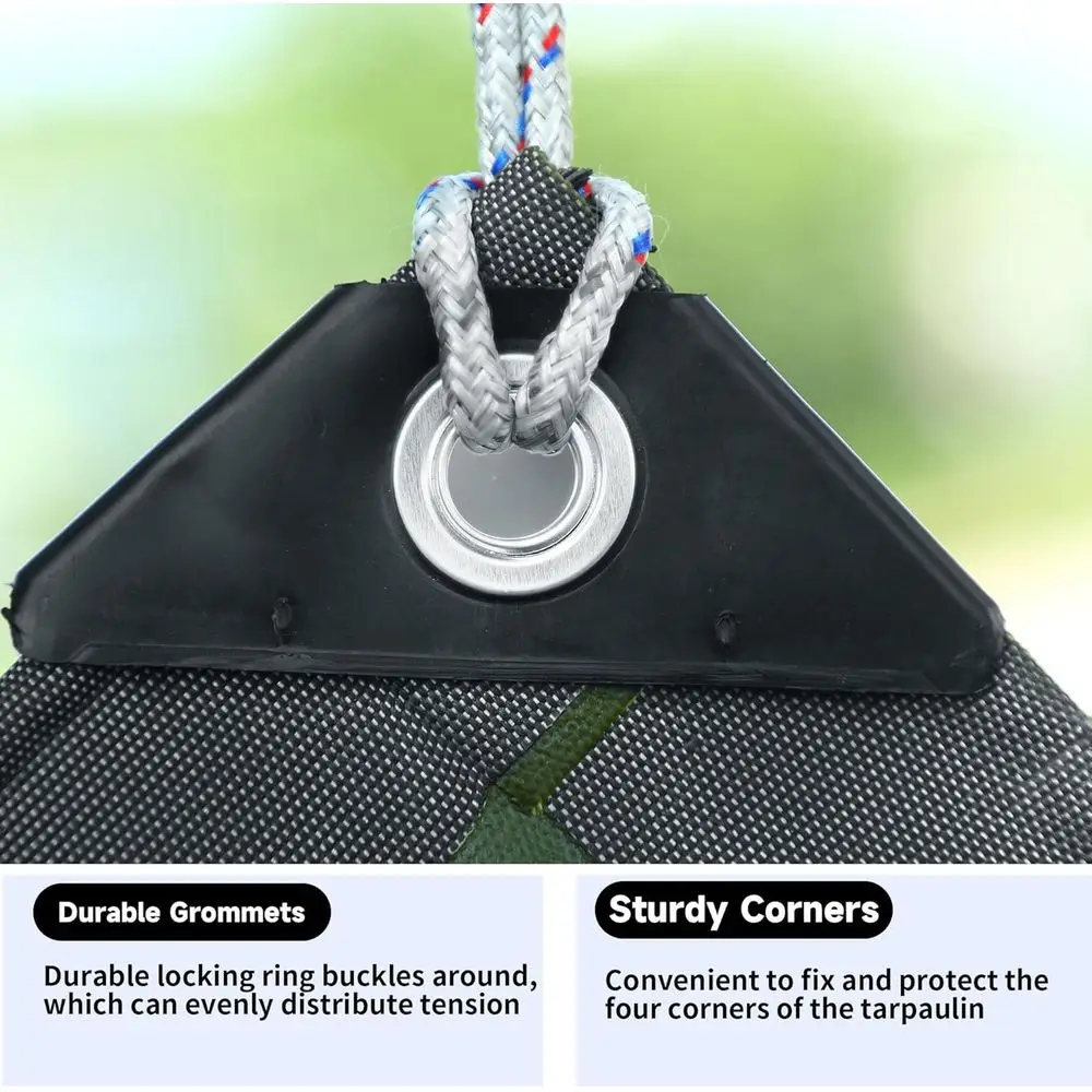 10x12 قدم. قماش قماش عالي التحمل مقاوم للماء مع حلقات وحواف معززة للاستخدام الخارجي #2