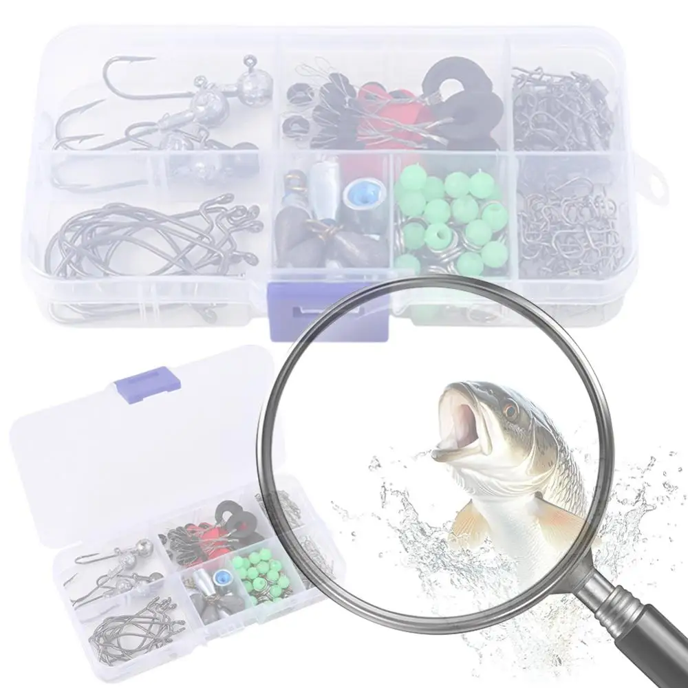 

Набор рыболовных принадлежностей из 170 предметов: крючки, грузила, вертлюги. Набор для рыбалки на открытом воздухе. Подарок для мужчин.