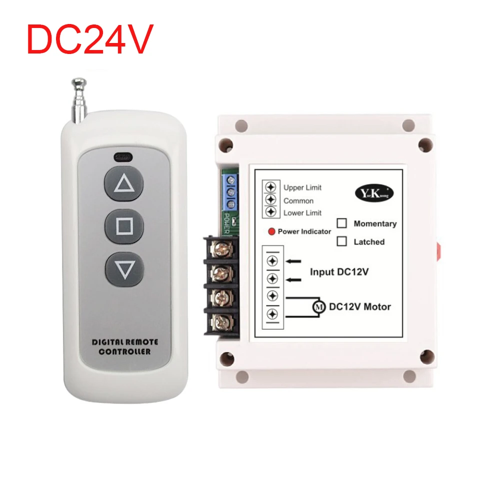 DC12V/24V 40A Motor Controller 400W High Power Motor Wireless Remote Control Forward and Reverse Switch for Roller Shutter Door