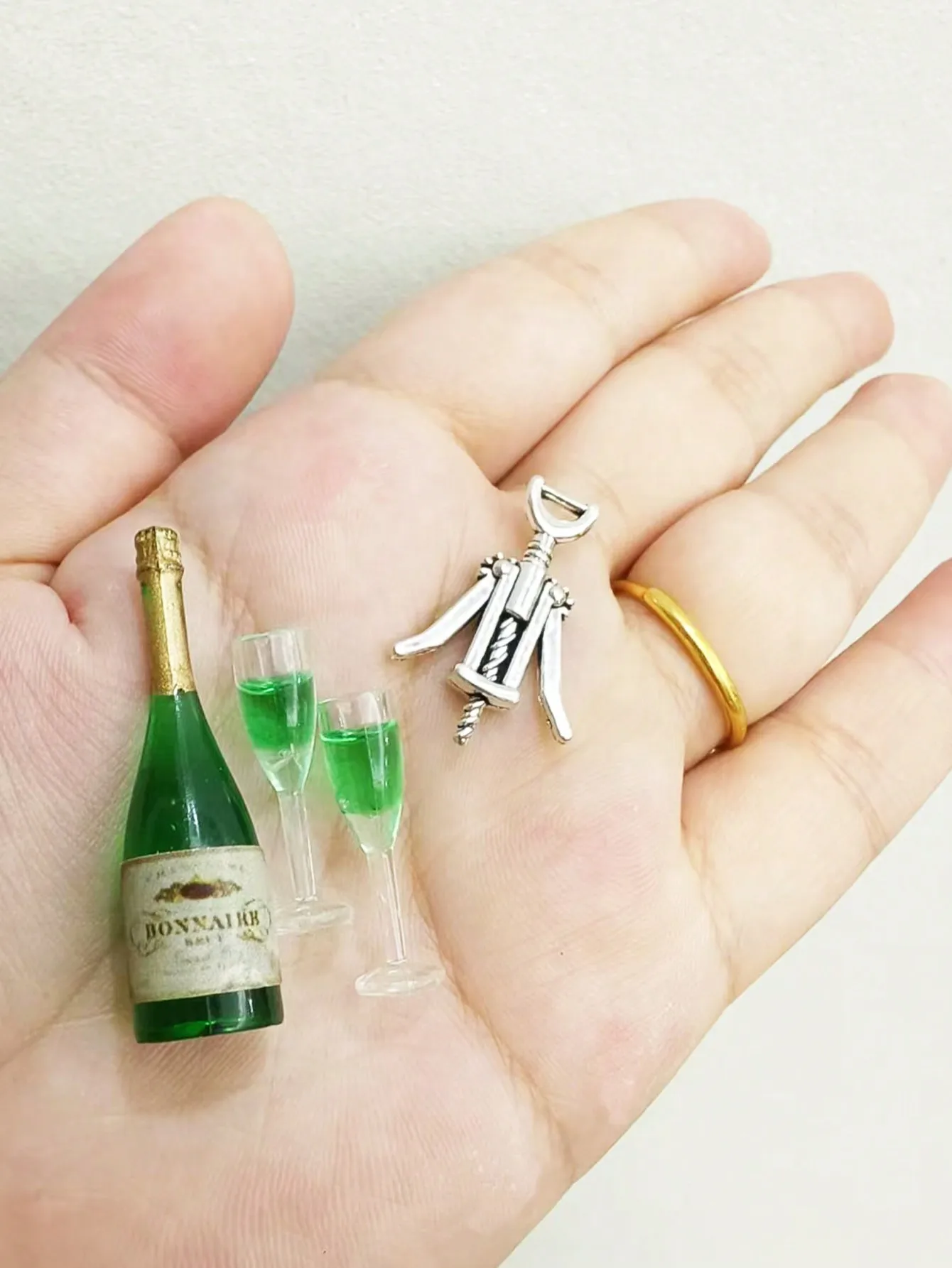 Bouteilles De Vin Miniature 1/24 Lot 10 Miniatures Bouteilles De Vin 1:24 - Maison De Poupée - Accessoires Fête - Résine
