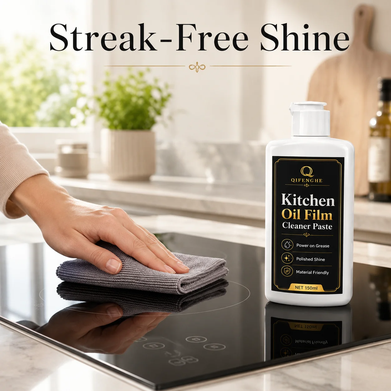 Kitchen Grease Cleaner Paste Strong Oil Stain Remover Degreaser Cream for Range Hood Filter Gas Stove Oven Microwave Tile Sink