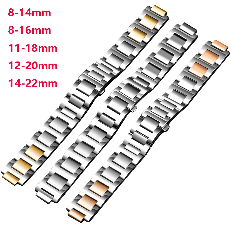 

*Special strap*Watch band Convex Solid Stainless Steel BALLON BLEU DE ballon bleu Universal Replacement Bracelet