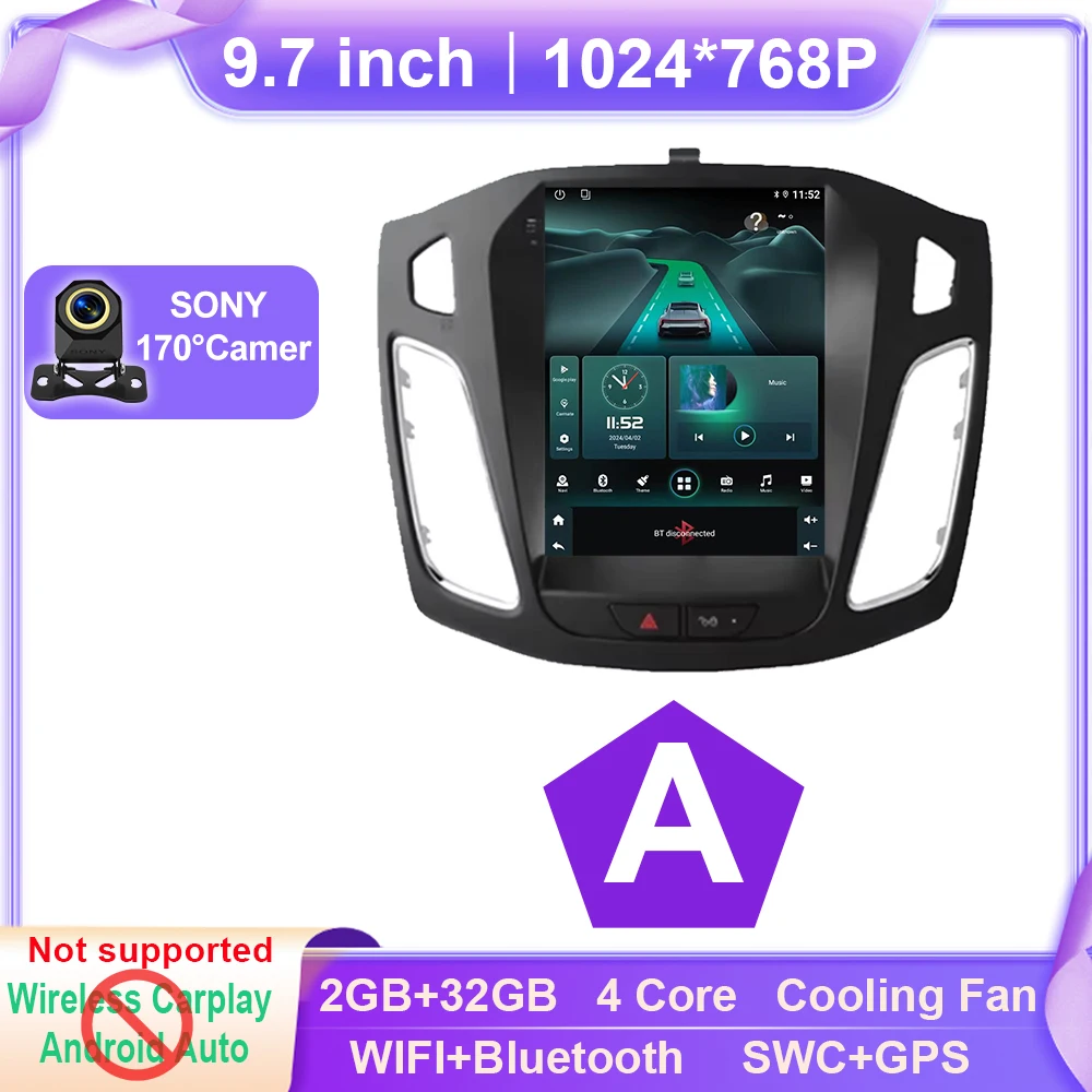 Android 15 Autoradio Voor Ford Focus MK3 2011-2019 Multimedia Video Player Navigatie GPS Stereo auto carplay 2din Nieuwe BT dvd