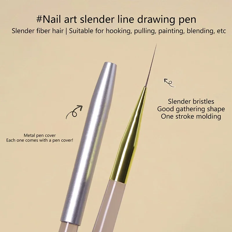 Pincel para forro de arte em unhas, pincel para gel, esmalte extremamente fino, pincel para pintura, desenho, design de arte em unhas