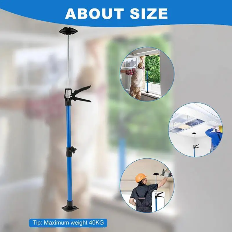 Adjustable Support Pole Telescopic Steel Support Rod Cabinet Jacks Drywall Construction Tool Extensible Hand Lifting Jack Tool