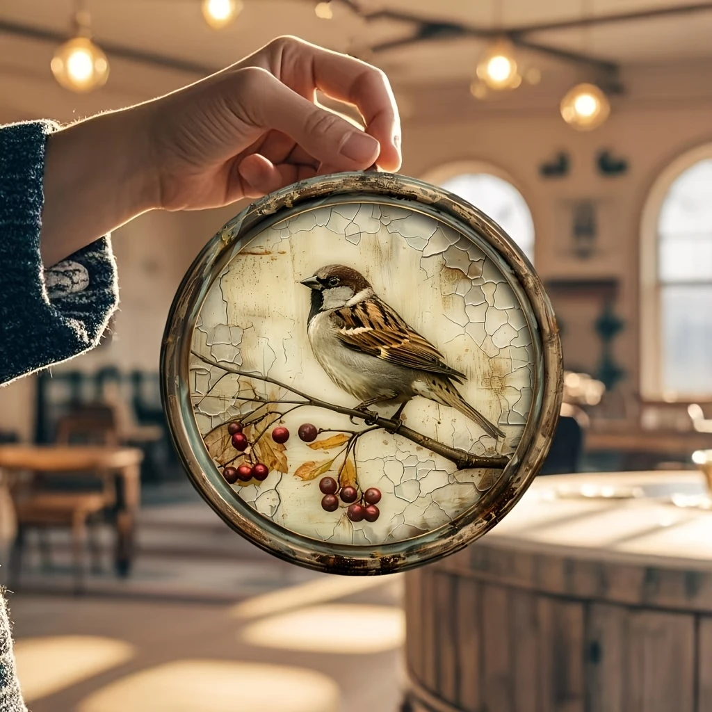 Retro Tier Runde 2D Farbe Flache Holz Platte Biene Krabbe Schmetterling Vogel Schildkröte Hause Dekoration Einfache Foto Requisiten Hintergrund Geschenke