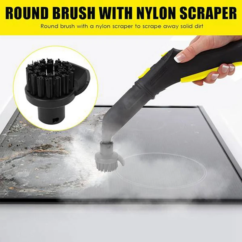 Window Nozzle Scraper Round Brush Steam Set For Karcher SC2 SC3 SC4 SC5 SC7 Steam Cleaner Part Remove Stubborn Stain