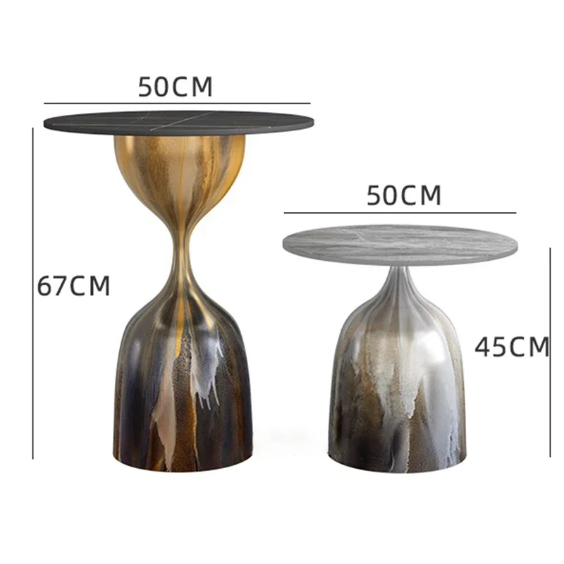 طاولة القهوة الاسكندنافية الرخامية المستديرة المرسومة باليد طاولة القهوة ركن غرفة مكاتب الكتب مصمم أثاث المنزل ديكورات غرفة المعيشة