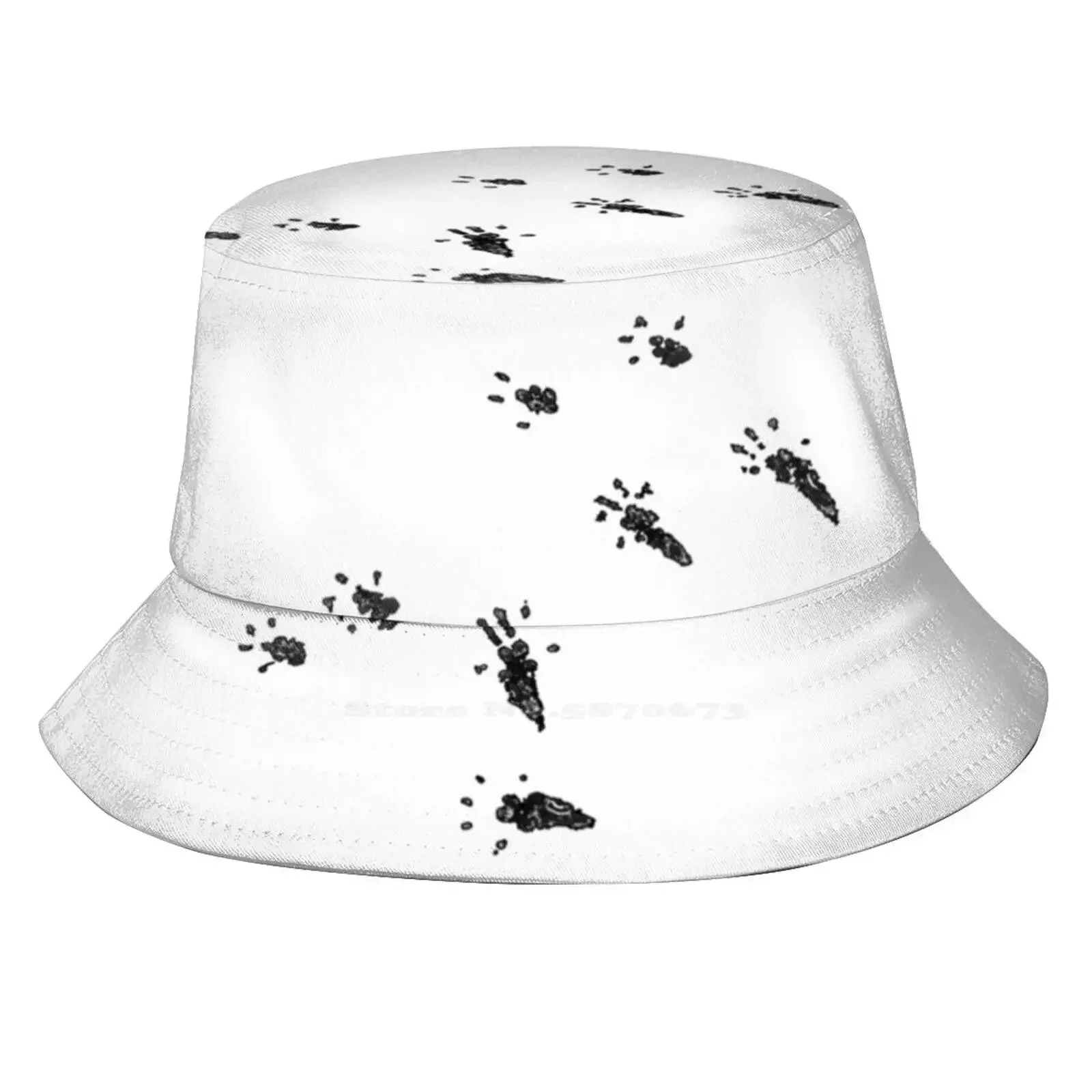 Rat Prints Foldable Panama Bucket Hat Cap Foot Paw Feet Pet Fancy Rat