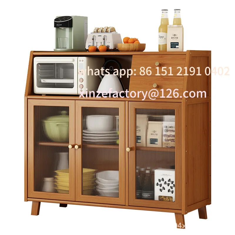 

Customizable dining room Bamboo solid wood kitchen cabinets furniture sideboard side table furniture living room alacena Display