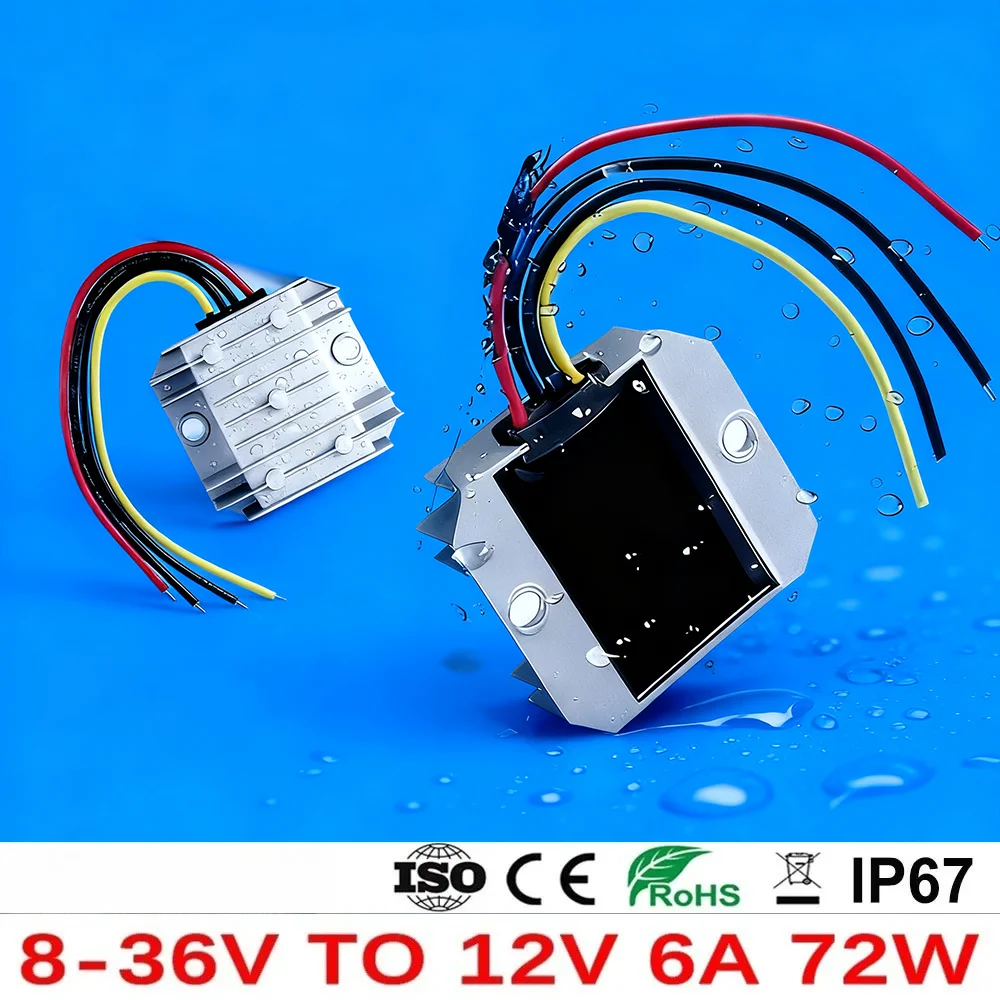 

8-36V to 12V 6A Boost Buck Converter Voltage Stabilizer Power Supply Regulator for Cars Solar