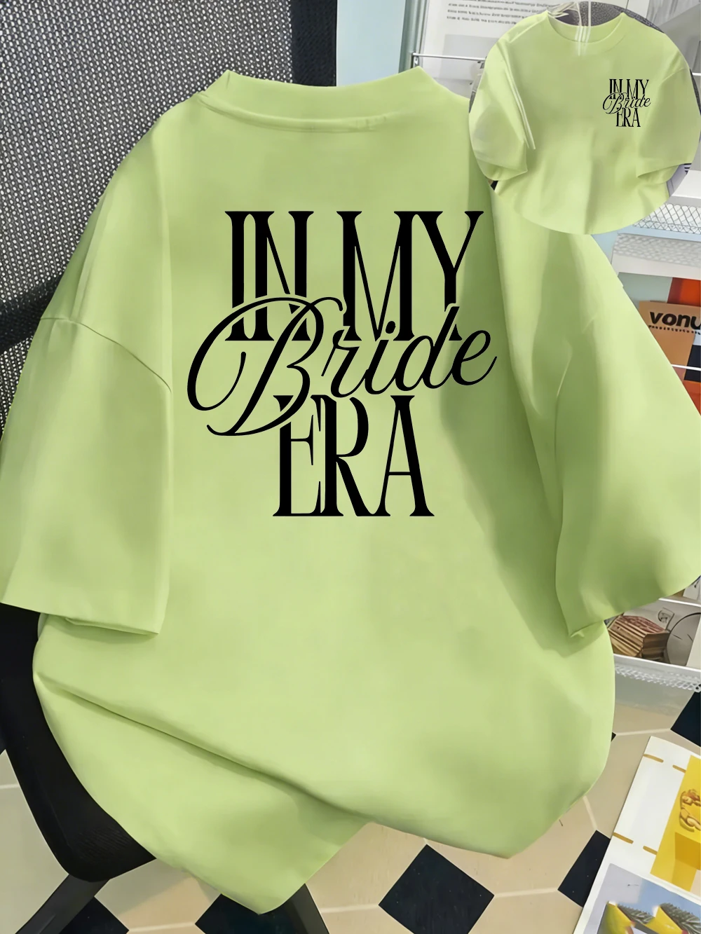 In My Bride ERA bedruckte Baumwoll-T-Shirts, Sommer-Damen-T-Shirts mit O-Ausschnitt, übergroße T-Shirts, einfache Kurzarm-Tops, lässige Damenkleidung – Detail 17