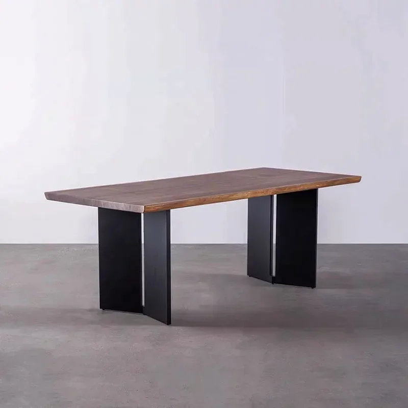 Solid wood large board table legs Carbon steel V-shaped table rack Office conference table legs