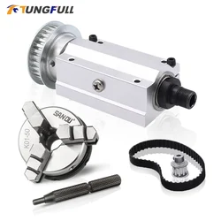 50/63 Four-jaw / 63 Three-jaw Chuck Lathe Spindle Assembly Bench Drill Spindle Assembly DIY Lathe/Bead Machine Mini Spindle