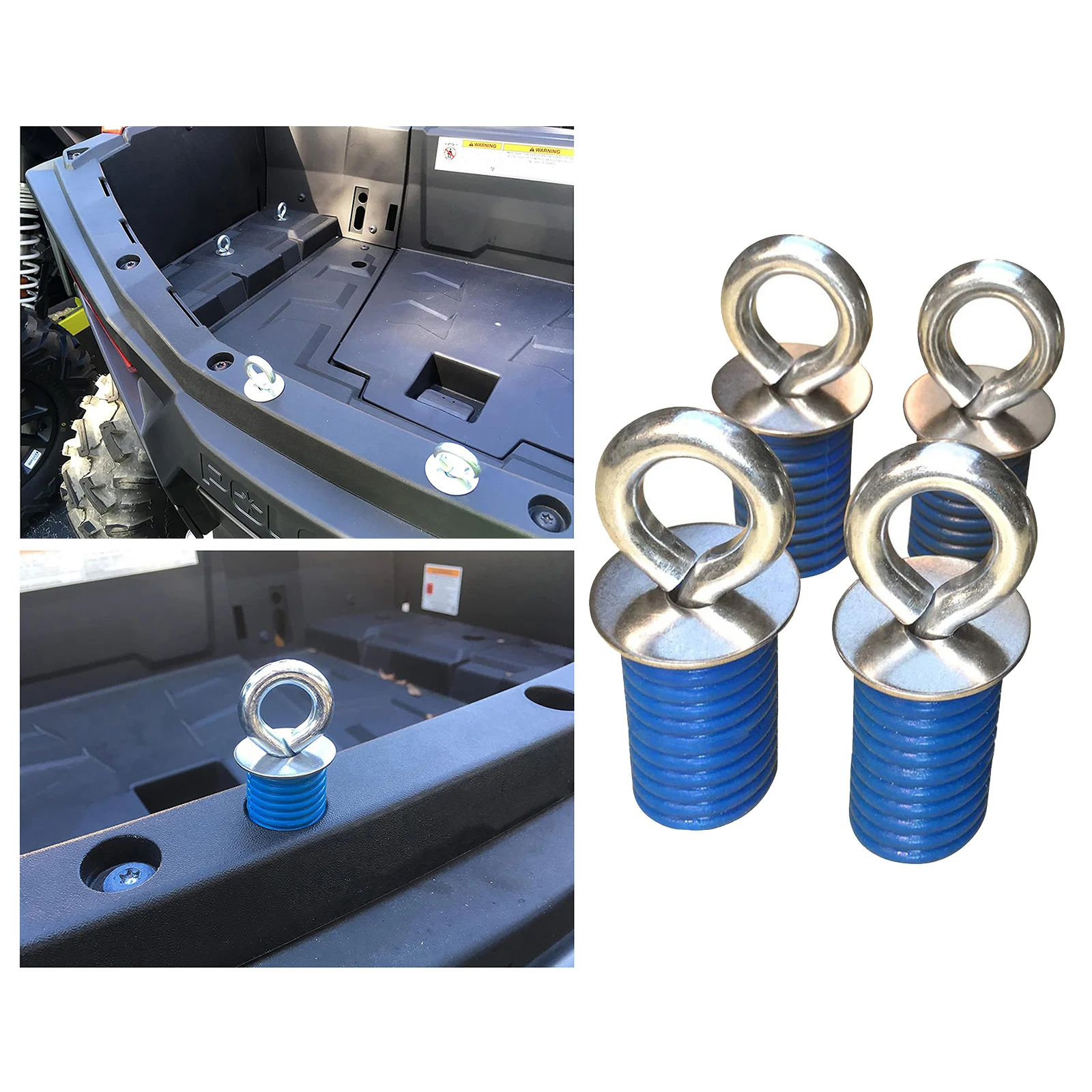 

4x Anchors Tie Down Compatible for Polaris ATV Parts Fit Ranger