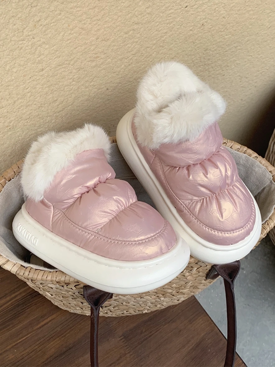 Parent-child Shoes Indoor Household Snow Boots For Winter Wear By Boys‘ Girls' Baby Shoes Versatile Waterproof Parent-child