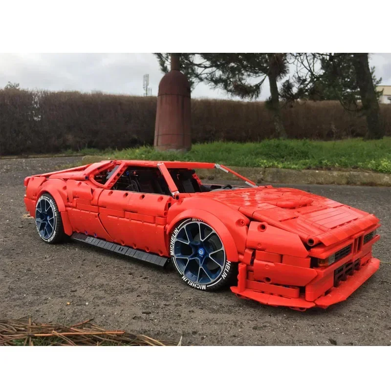 MOC-166809 New M1 Red 1:8 Supercar Building Block Model 3064 Parts MOC Creative Kids Adult Birthday Building Blocks Toy Gift