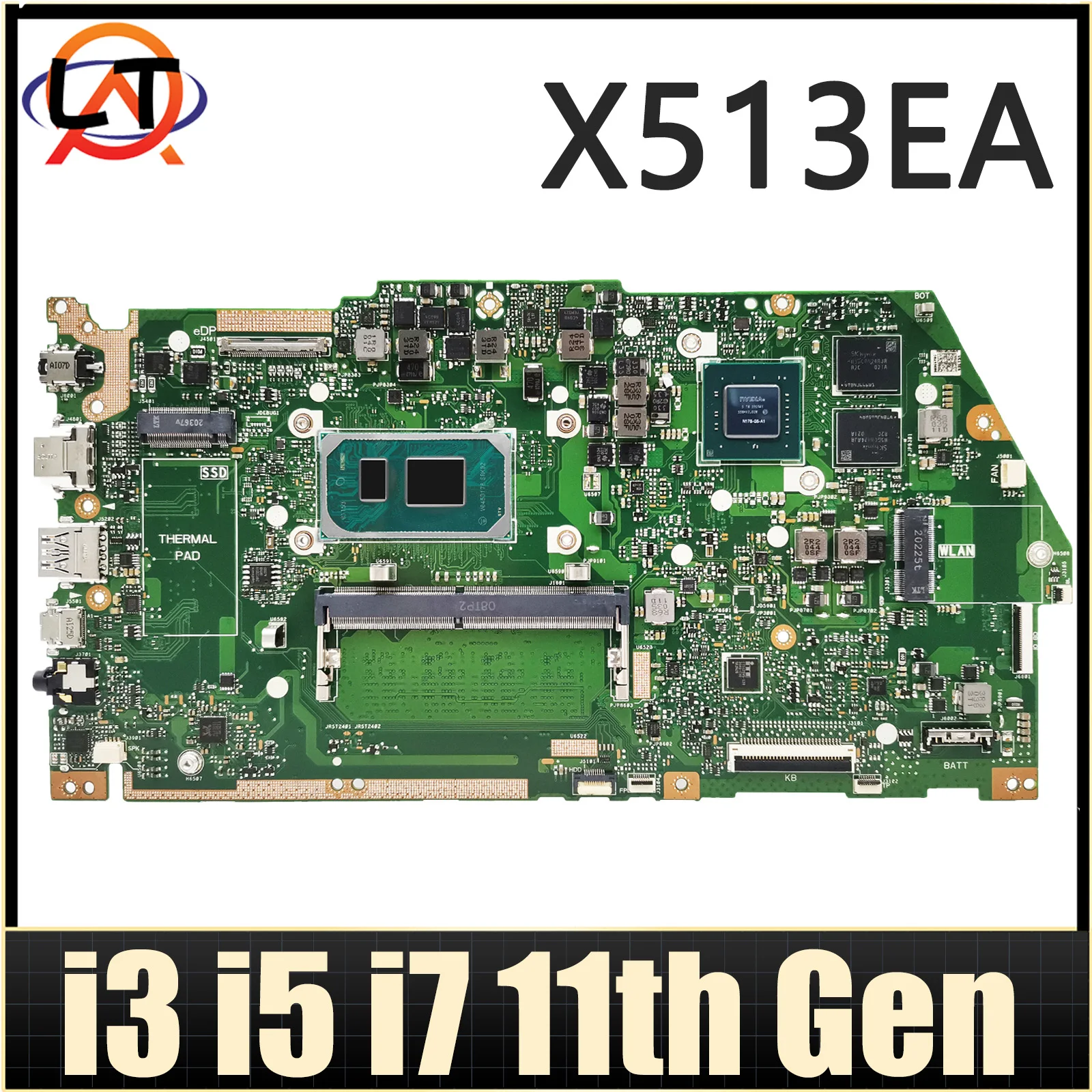 AKEMY Mainboard X513EA X513EP X513EQ R513E K513E F513E A513E X513EQ X513EAN Laptop Motherboard I3 I5 I7 11th Gen 8GB/4GB RAM V2G