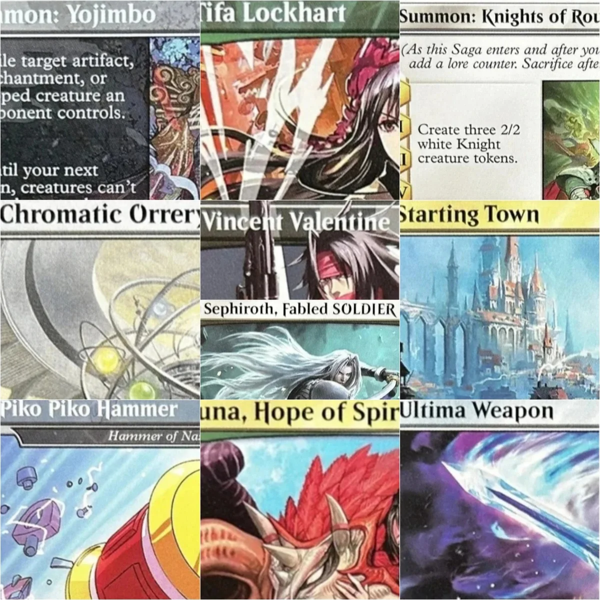 

FIN/FIC "Sphere Grid/Starting Town/Aerith Gainsborough" Magical Proxy Cards Quality Proxy Board Playing Game Trading Cards