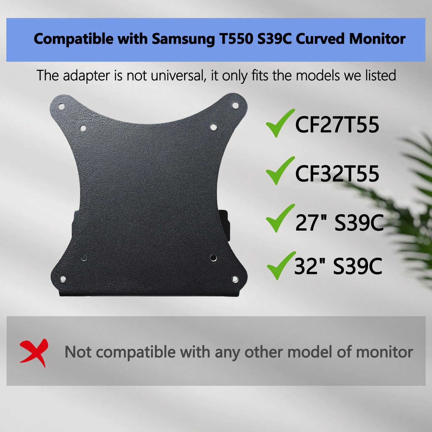 Brand NEW T55 Mount Adapter is Only for Samsung T550 S39C Curved Monitor CF27T55 CF32T55 - Image 2