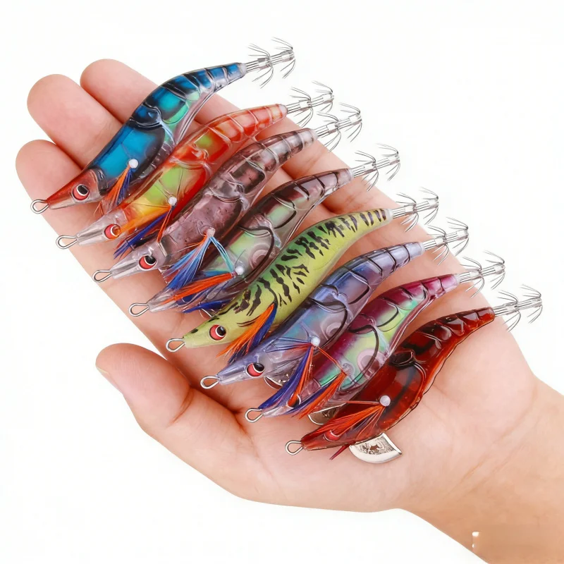 Driftwood Shrimp Fake Bait10,2CM12,1G Köder Simulation Kunststoff Bait2,5 Langsam sinkender Tintenfischköder für Meeresangeln