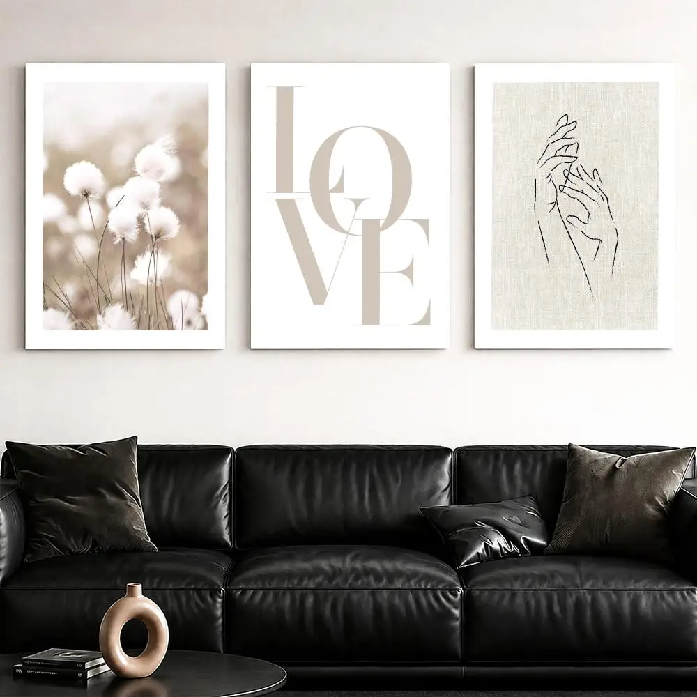 Romantic Love Whispers Framed Wall Painting Framed Canvas Wall Art Poster Solid Wood Frame Home Decor