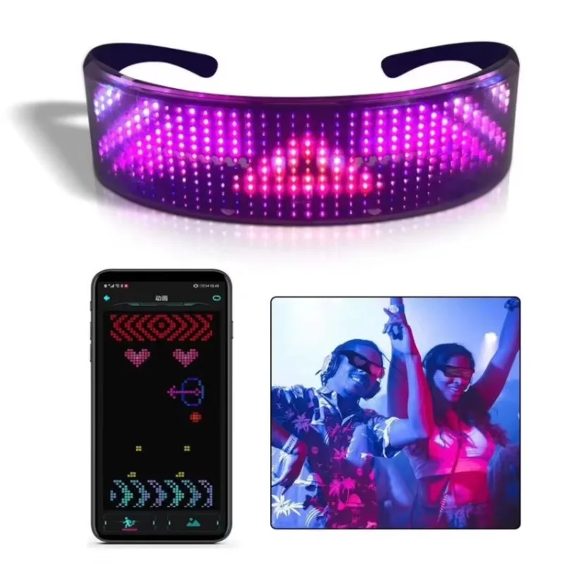 

glow party with light luminous screen remote control custom 3D neon laser colored promotional club LED glasses