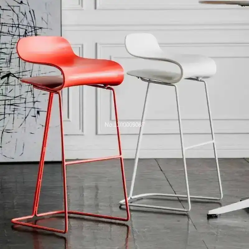 

Бытовой современный минималистичный высокий табурет из кованого железа, кафе-бар, высокий табурет, дизайнерский передний барный стул