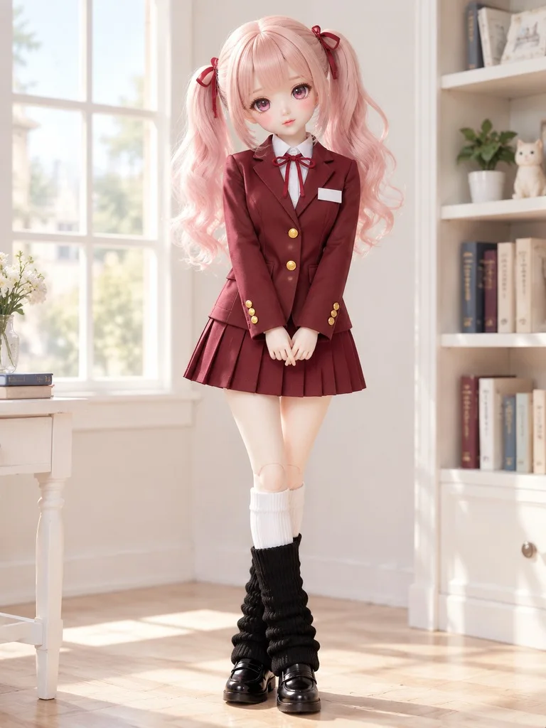 Doll Clothes Preppy Campus Uniform Suit Blazer Shirt Skirt Socks Leg Warmers, 1/6 BJD Outfit for OB22 OB24, Doll Not Included - view 4