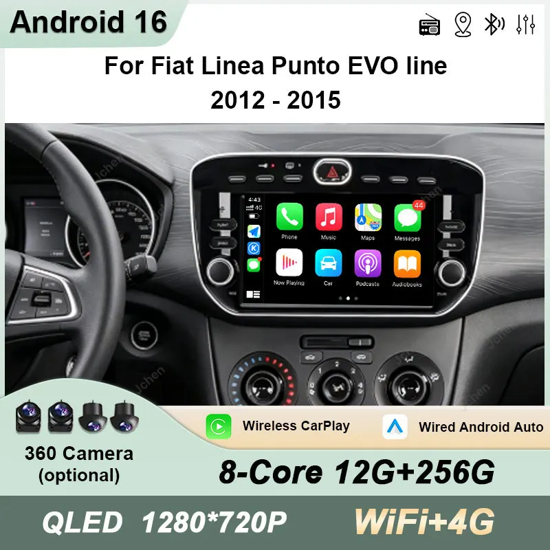 For Fiat Linea Punto EVO  2012 -2015 Car Radio 7