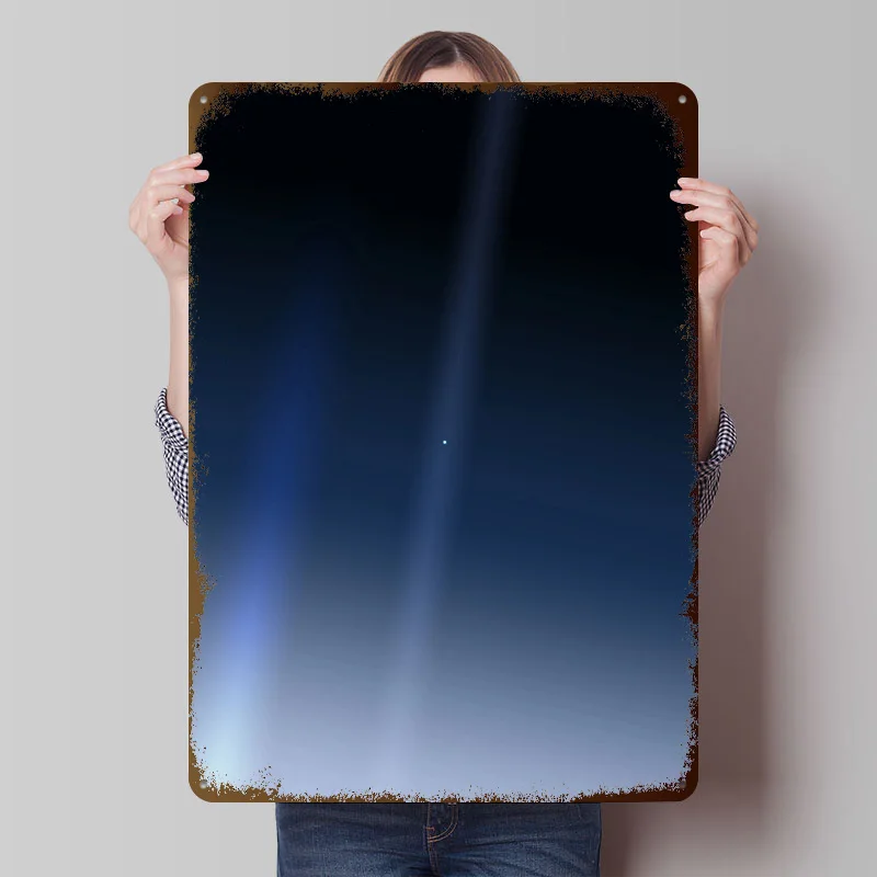Affiche d'art vectoriel « Pale Blue Dot », plaques métalliques vintage personnalisées, art mural, plaque en étain rétro pour la décoration, décorations pour la maison