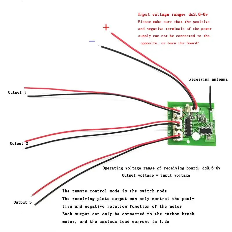 2.4G RC Transmitter 6 Channel Remote Control Receiver DC 6-15V DIY Car Model 50m Car Accessories RC Parts Kit