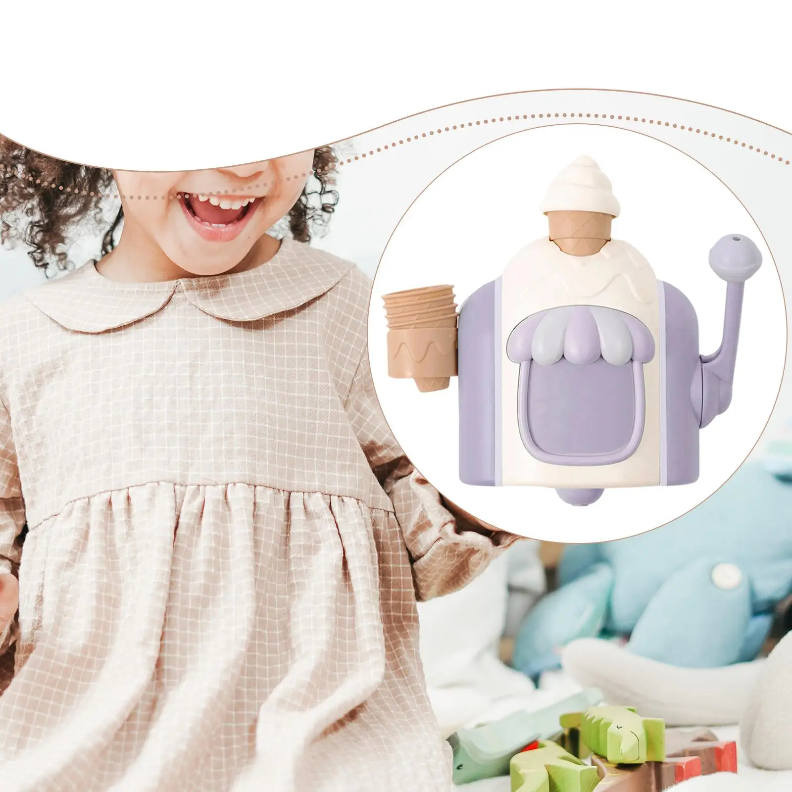 

Игрушка для ванной в виде мороженого, портативная, для развития мелкой моторики, игрушка для ванной, генератор пузырьков для детей 4-8 лет, мальчиков и девочек