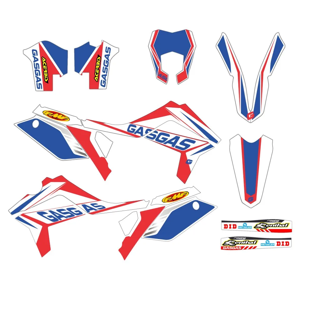 Enduro Motorbike compatible sticker kit Red - Blue Gas-Gas EC 12-17 mod.4