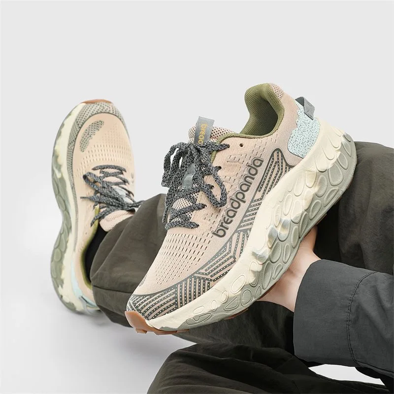 حذاء الجري Super Cool Trail للرجال والنساء باللون الأسود والبيج حذاء المشي والركض للجنسين حذاء تدريب غير قابل للانزلاق حذاء رياضي #5