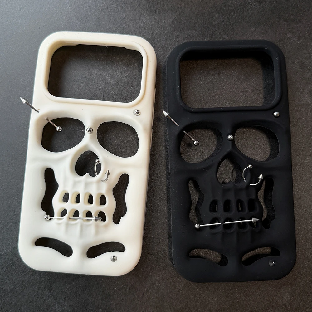 Für iPhone 18 17 16 15 12 13 14 Pro Max Modische Halloween 3D Hohlraum Wärmeableitende Totenkopf-Gesichts-Weichsilikonhülle Lustige Abdeckung – Detail 9