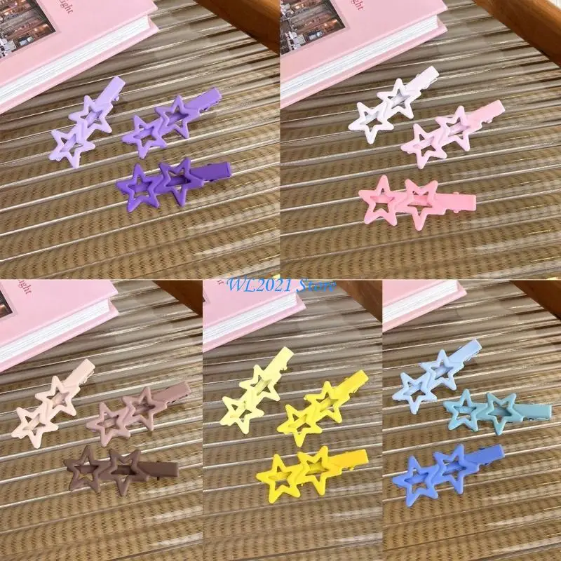 

G5GC 3 Pcs Wedding Hair Pin Pentagrams Hairpin All-matched Barrette Hair Accessories