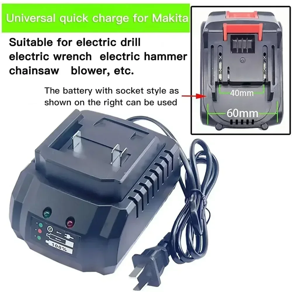 

Li-ion Battery Charger Replacement For Makita Model 18V 21V BL1415 BL1420 BL1815 BL1830 BL1840 BL1860 Electric Drill Grinder