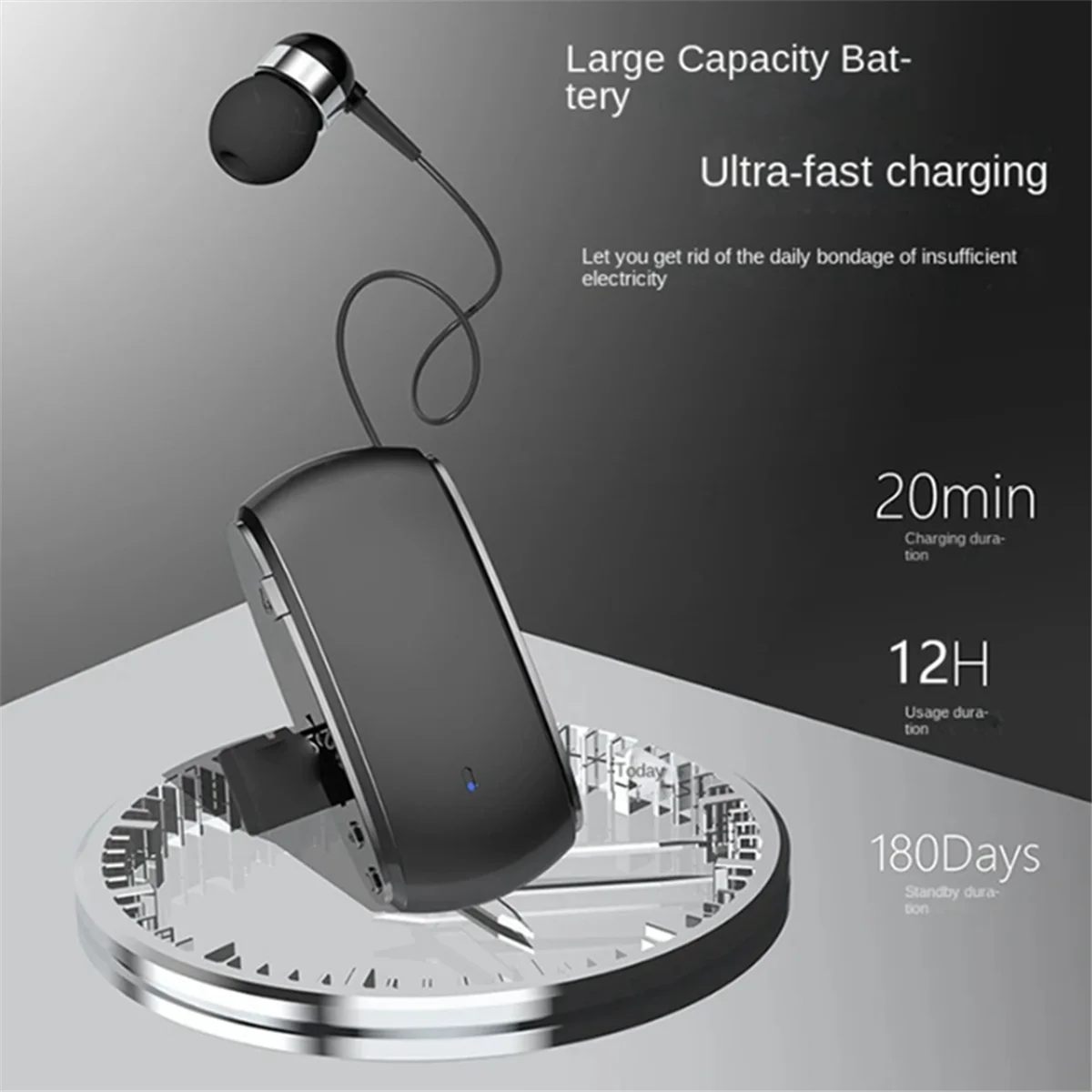 A57G-K68 블루투스 헤드셋 라발리에 유형 개폐식 카드 헤드셋 다기능 클립온 헤드셋 MP3 플레이어 레코더