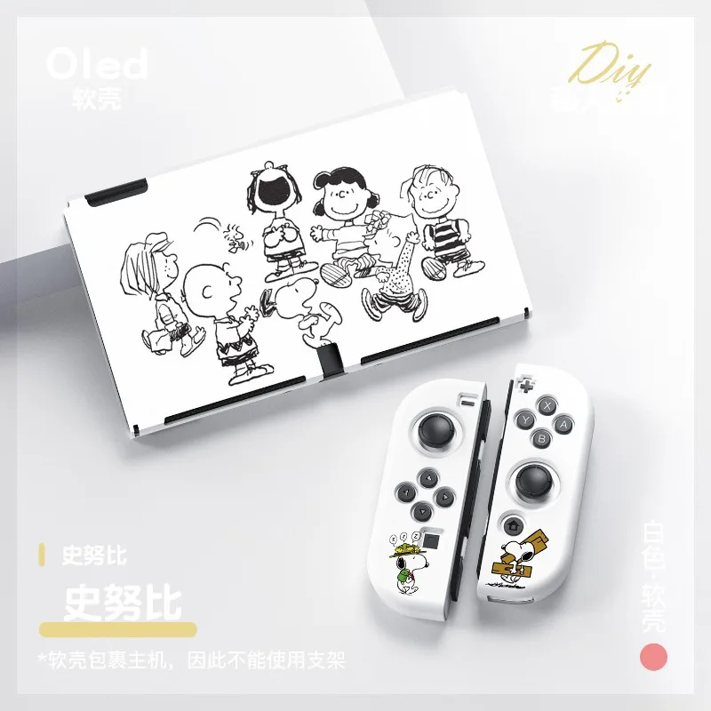 Snoopy Zachte Tpu Huid Beschermhoes Voor Nintendo Switch Ns Oled Cartoon Anime Joy-Con Controller Bescherming Achterkant Behuizing