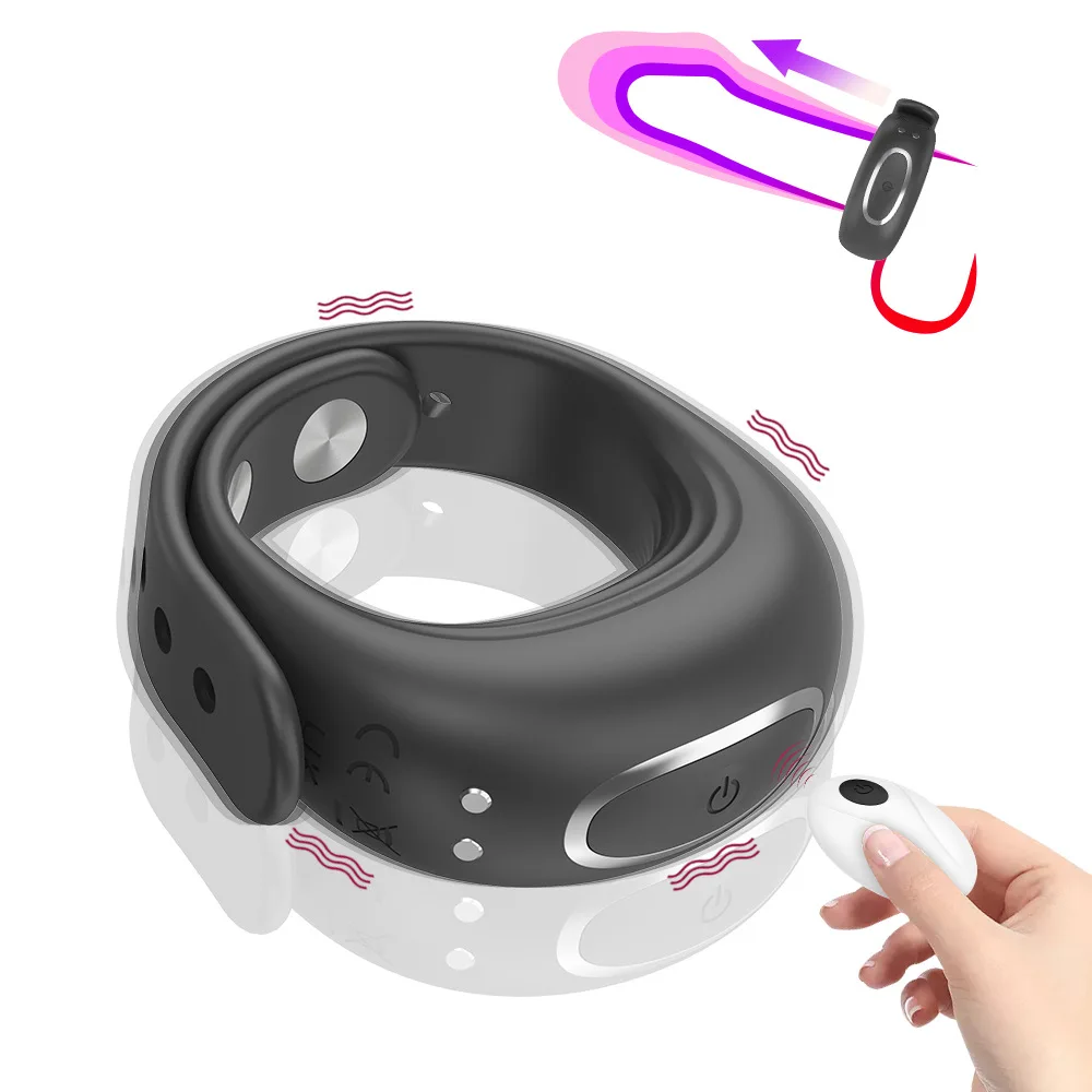 Rechargeable APP Remote Control 10 Frequency Vibration Button Strap Adjustable Vibration Delay Lock Sperm Ring Vibrating Rings