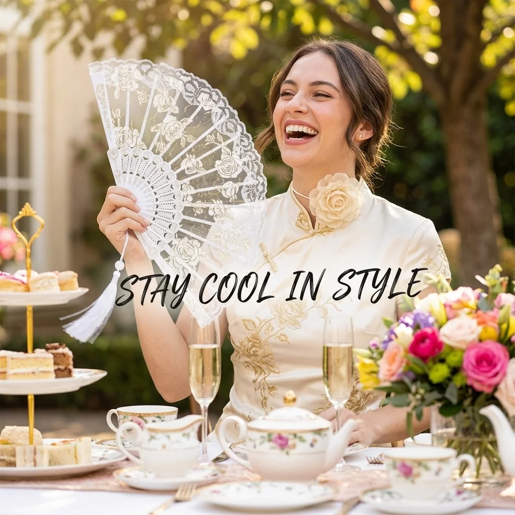Black White Lace Folding Hand Fan Vintage Hollow Handheld Fan Wedding Bridal Photo Prop Gothic Cosplay Party Costume Decoration