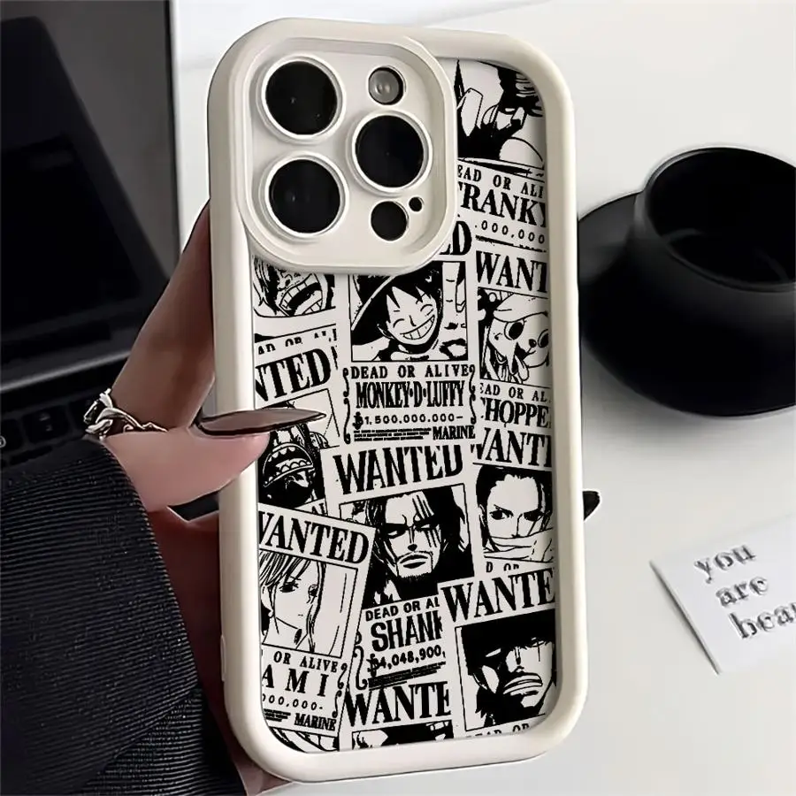 Telefoonhoesje voor iPhone XS Max 15 16 14 Plus 17 Air 13 12 11 Pro Max 16e XR Soft Shell Een Stuk Anime Monkey Luffy Zoro