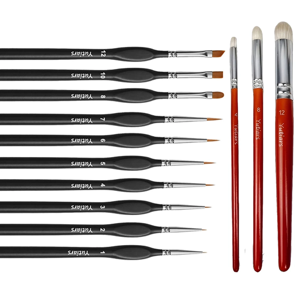 

Миниатюрные кисти для рисования, 13 шт. Модельные кисти Набор кистей для рисования с микродетальями, тонкая детализация акрила, масла, акварели