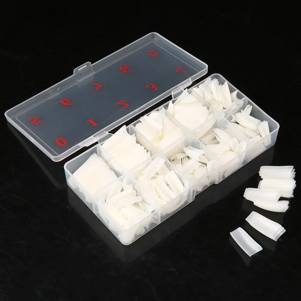 500Pcs Thick Artificial Nail Tips False Nails Not Easy Bend Crack Suitable Party Holiday Manicure Accessories Nail Files