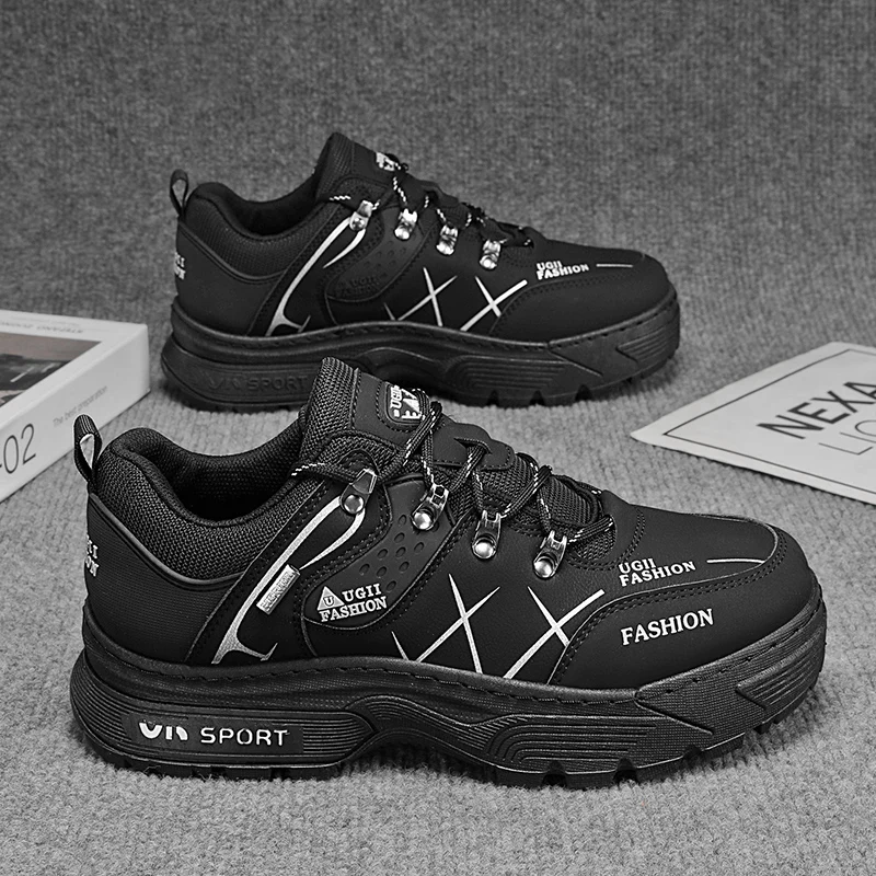 2025 Men's Big Yellow Boots Outdoor Water - Repellent Coating Medium - Top British Style Retro Work Boots Winter Snow Cotton Fas