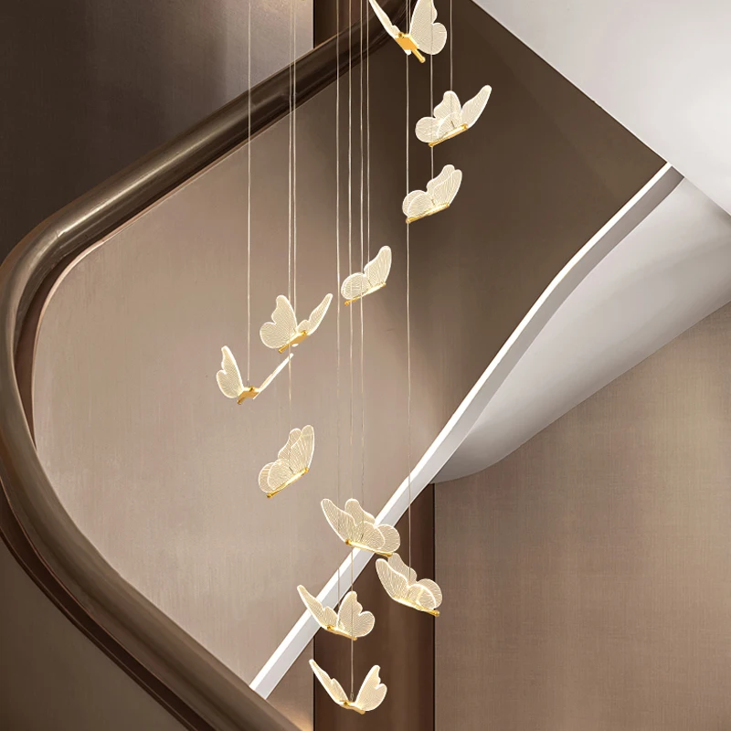 

Butterfly led chandelier staircase interior lighting Deluxe Nordic lamp kitchen modern bedroom golden art living room Chandelier