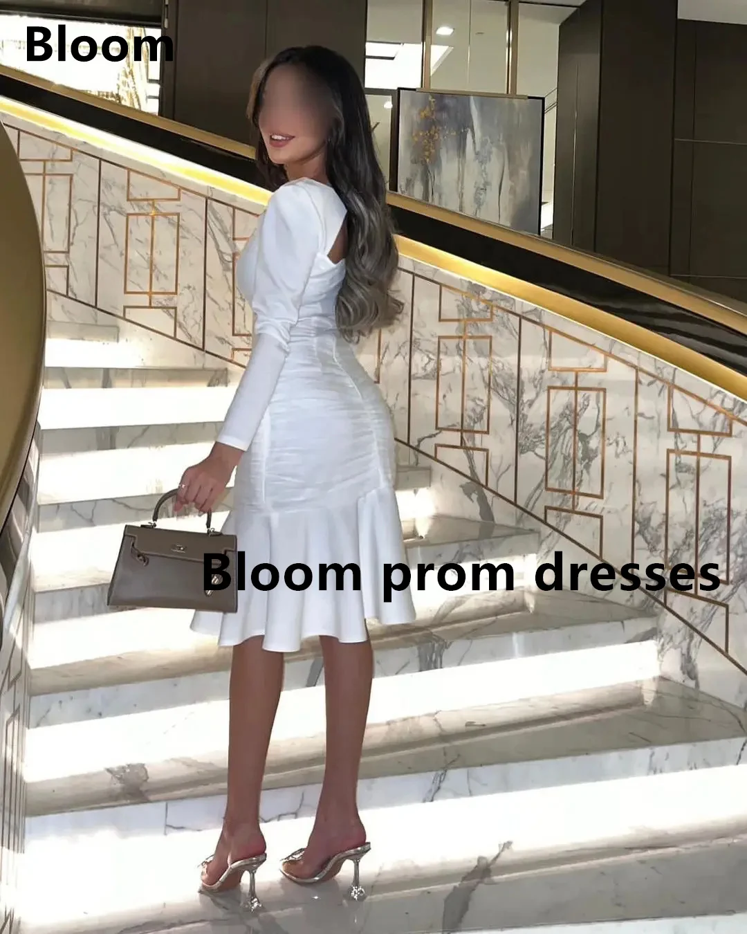 Cut-Out Short Prom Dresses 2024 Knee-length Long Sleeves Tassels Ruffle Formal Dress Elegant Party Dresses For Women 2024