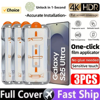 3Pcs Oleophobic Coating Dust Free Easy Installation Screen Protector for Samsung Galaxy S25 S24 S21 S22 S23 Ultra Plus Glass