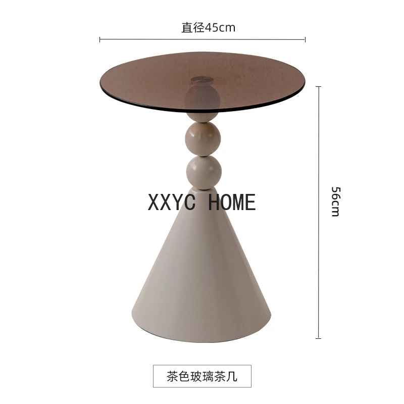 European Coffee Table Sofa Light Luxury Tea Coffee Simple Living Room Glass Design Corner Table Reception Tea Table